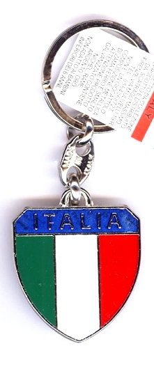 99-01-01-0003 Portachiavi Italia Scudo Italia Tricolore CONFEZIONI da n.10 Pz.