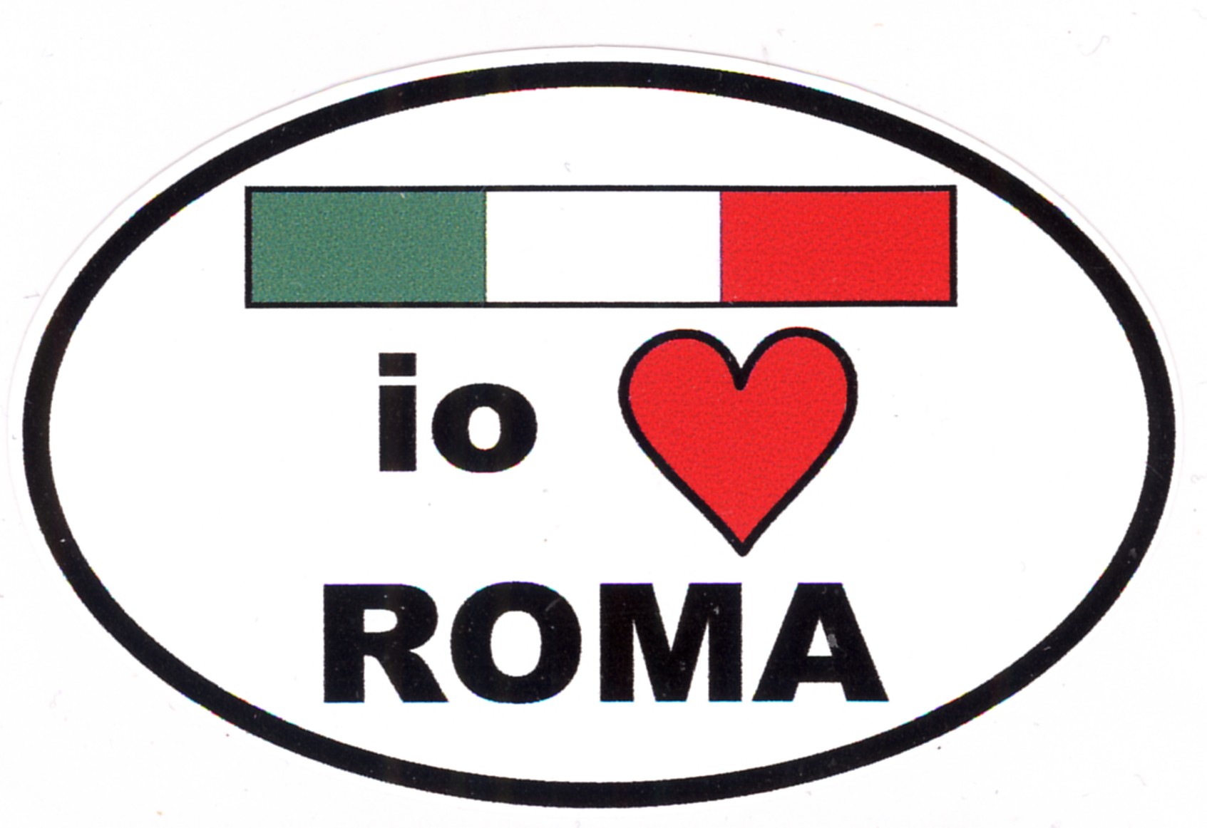 99-08-03-8171 Adesivi Roma Ovale Bandierina Tricolore I Love  CONFEZION.10 Pz.