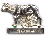 99-02-03-0090 Magneti Roma Lupa Scontornata Argentata CONFEZIONI.da n. 10 Pz.