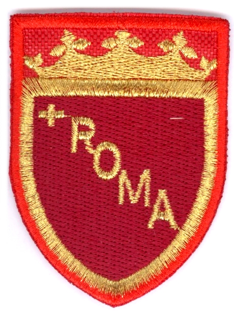 99-06-03-0021 Toppe Roma Scudo Rosso Scritta Roma CONFEZIONI da n.10 Pz.