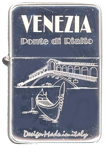 99-05-09-3501 Accendini Venezia Benzina Laser Ponte di Rialto CONF. da n.12 Pz.