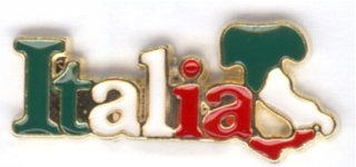 99-03-01-0018 Spille Scritta Italia Tricolore con Stivalino CONFEZIONI da n.20 Pz.